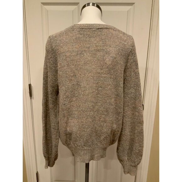 Free People Gray Multicolor W/Deep V-Neck Knit Sweater, Size XS - Picture 6 of 8